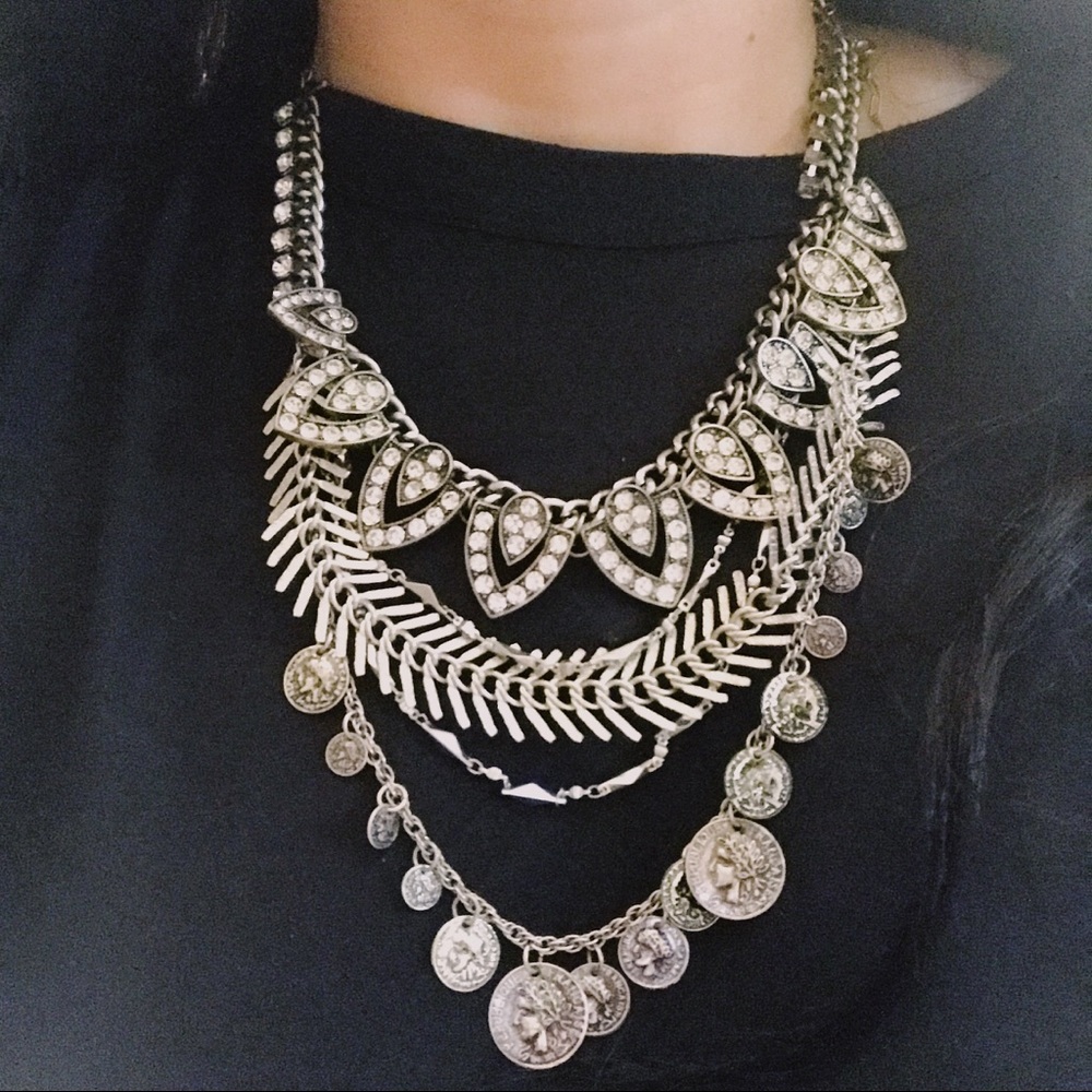 Zara Silver Chunky Layered Necklace